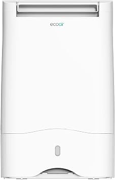 EcoAir DD3 Slimline 10L Desiccant Dehumidifier Electronic Control 10 L/Day Quiet 39dBA Anti Bacterial Filter Automatic Louvre Laundry Mode Timer Light Weight 6.8Kg