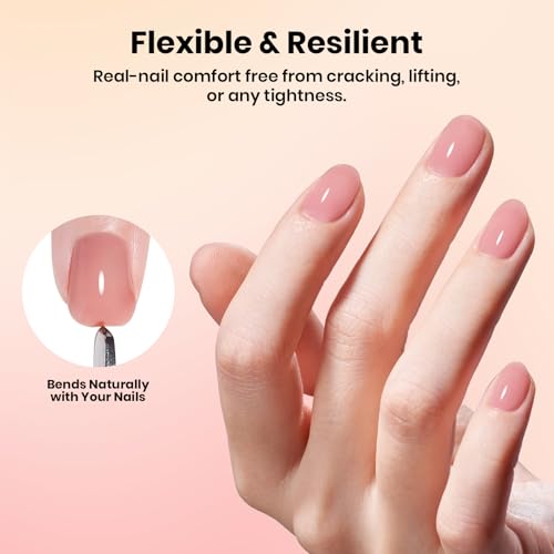 Gelab cosmetics LLC Beetles Rubber Base Gel Set 6 Colors 15ml, Milky White Gel for Cloud Ombre Nails, 5 in 1 Builder Base Coat, Self Leveling Strengthening Nail Repair, UV LED Soak Off for Weak Nails