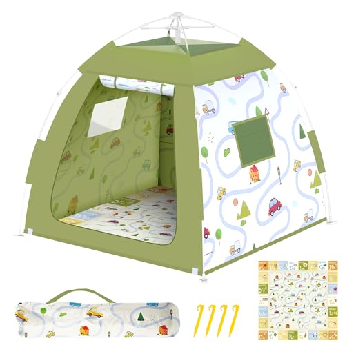 Outdoor Multi-Purpose Play House for Toddlers-Easy to Set up and Pop up Play Tent with Tunnel and Playhouse Kids Indoor Outdoor, Outdoor/Indoor Kid's Pop Up Play House, Gift for Toddlers(car)