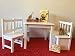 Produktbild Kindersitzgruppe Holz 1x Kindertisch 2X Kinderstuhl 1x Kindersitzbank Weiß Massivholz