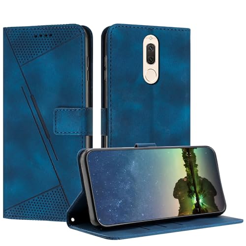 Mo-Beauty Handyhülle für Huawei Mate 10 Lite/Nova 2i, PU Leder Brieftasche Klapphülle Magnetic Standfunktion Kartenfach Schutzhülle hülle für Huawei Mate 10 Lite/Nova 2i - Blau