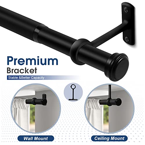 Curtain Rods For Windows 66 To 120, 1 Inch Black Curtain Rod, Industrial Curtain Rods, Indoor/Outdoor Curtain Rods, Room Divider Drapery Rods, Adjustable Telescope Curtain Rod #TOP4