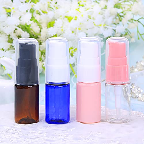 FSSTUD 12 Stück 10ml Mini Lotion Pump Flaschen Leere Nachfüllbare Kosmetikflaschen Creme Lotion Spender Reise Foundation Behälter Make-up Proben Fläschchen Behälter Transparent