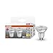 Produktbild OSRAM Superstar Reflektorlampe für GU10-Sockel, klares Glas ,Warmweiß (2700K), 350 Lumen, Ersatz für herkömmliche 50W-Leuchtmittel, dimmbar, 2-er Pack, Klar