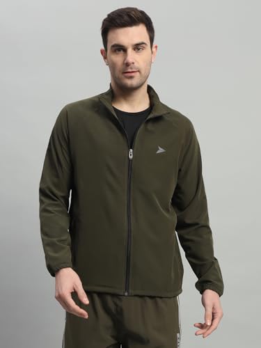 Image of FITINC Men's Sports Jacket | Regular Fit | Full Zip | Zipper Pockets | Jacket for Gym, Running, Cycling & Travel