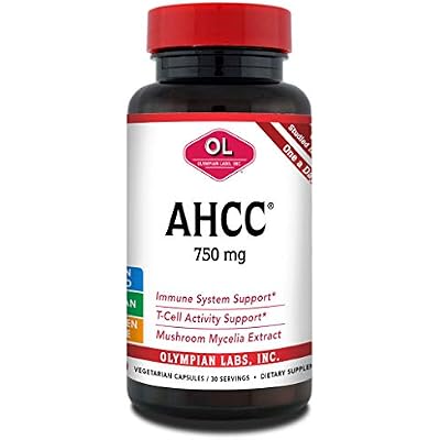 Olympian Labs Premium AHCC Supplement 750mg of AHCC per Capsule Supports Immune Health, Liver Function, and Natural Killer Cell Activity- 30 Capsules