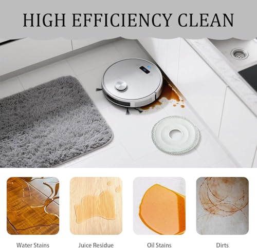 Image of 6pcs Replacement Mop Pads Compatible with Dreame L10s L20 Ultra L10s Pro Ultra Heat L10 Ultra L10s Pro L10 Prime Xiaomi X10+ S10+ X40 Ultra Robot Vacuum Cleaner, Reusable Microfibre Cleaning Cloth