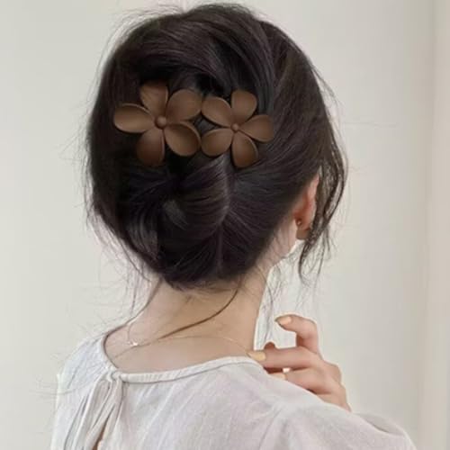 MUNSKT 6 Pcs Flat Hair Claw Clips Set, Black and Brown, 3 Styles, Ergonomic Design, Strong Hold, Suitable for Thick and Thin Hair, Ideal for Curly and Styling, for Girls Women - Image 4