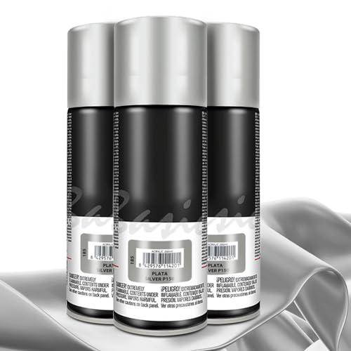 TIENDA EURASIA – Spray Purpurina | Pack de 3 Unidades | Pintura Spray | Spray |Capacidad 200 ml | 5x17.5 cm (Plata)