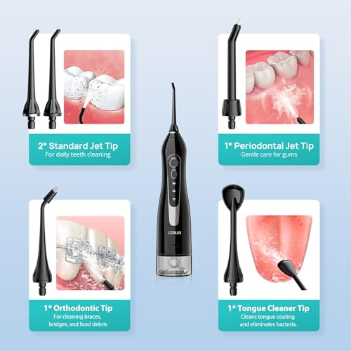 COSLUS ADA Accepted C20 Water Dental Flosser Pick Professional Set Black - image 9