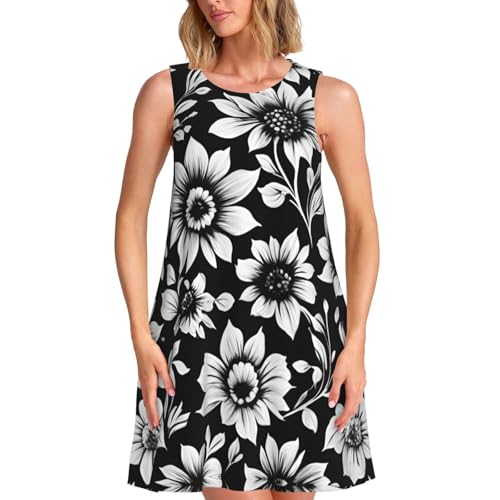 Robe d'été sans manches imprimée pour femme look tendance col rond