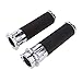 Produktbild 2 Stück 25mm Universal Gummi Lenkergriffe Gasgriff Aluminum Anti Rutsch Griffe für Harley Motorrad - Chrom