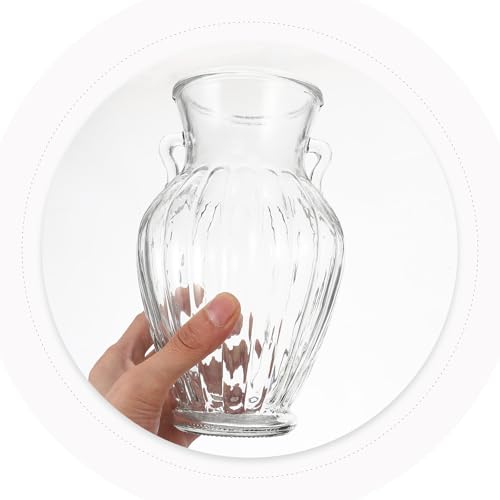 Vase à eau transparent double anse style rétro pour composition florale moderne - 5