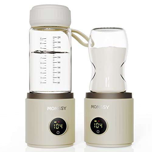 Image of Momssy Portable Bottle Warmer for Travel, Baby Bottle Warmer for Breastmilk Formula, Smart Temperature Control, Travel Bottle Warmer for Baby Brew, Milk Warmer for Baby USB Rechargeable, Auto Shut-Off