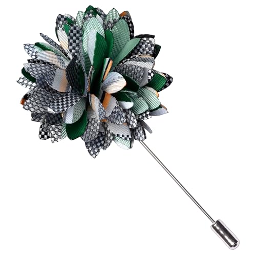 Image of GUSLESON 3.15 inch(8cm) Mens Stripe Tie and Lapel Pin Necktie Hankerchief Cufflinks Set for Men