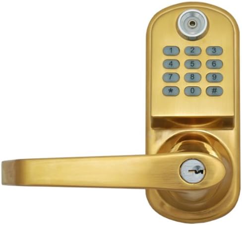RL2000-R-B Right-Hand Handle Remote Code Door Lock, Brass