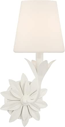 Crystorama Broche 1 Light Glass Shaded Matte White Sconce