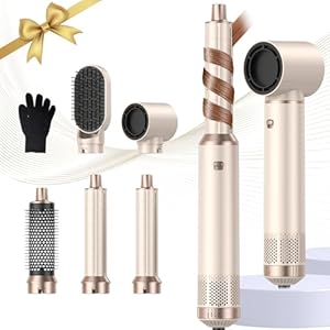 Rose Air Styler Pro OKWRAP Air Brush 5 in 1 Airbrush 5 in 1 mit Haartrockner, Blasbürste, Lockenstab, Thermal Brush, Glättungsbürste für Haartrockner, 5 in 1 zum Trocknen, Locken, Glätten