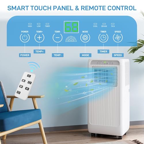Image of Garvee Ultra Quiet 3-in-1 Portable Air Conditioner 10000 BTU - Efficient Cooling, Fan & Dehumidifier Modes, Remote, 24H Timer, Window Kit, Cool Rooms up to 450 Sq.Ft - Ideal for Bedroom, Office, Home