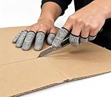 QISLOA 12 PCS Cut Resistant Finger Cots Protector Finger Sleeve Protectors Reusable Finger Guards Finger Covers Protection Cots for Kitchen,Work, Sculpture, Anti-Slip, Reusable,Gloves Life Extender