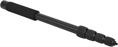 Brazo de brazo de micrófono portátil, brazo de micrófono de aluminio extensible de 5 secciones con hilos de 14 pulgadas, empuñaduras de espuma de