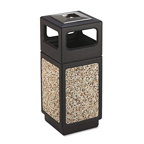 Safco Products 9470Nc Canmeleon Aggregate Panel Trash Can, Ash Urn/Side Open, 15-Gallon, Black #TOP1