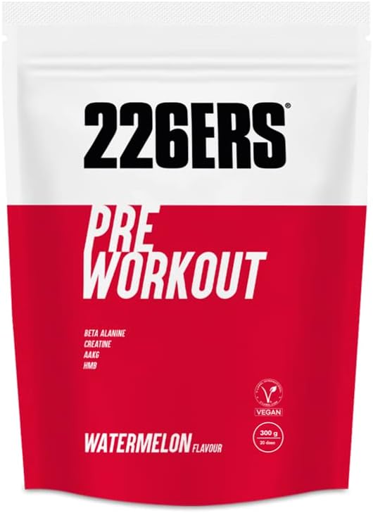 Preworkout Supplementen in poedervorm met L-arginine AKG, HMB, creatine en beta-alanine, veganistisch, glutenvrij, suikervrij en zonder lactose, watermeloen smaak, 300 g