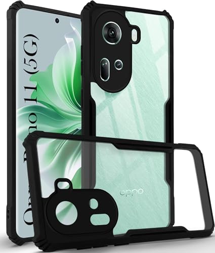 Image of Jkobi Back Cover Case for Oppo Reno11 5G (Shockproof with Polycarbonate Clear Panel | Professional Black)