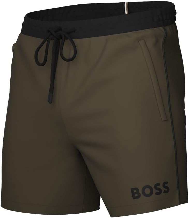 BOSSMen's Medium Length Solid Swim Trunk