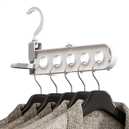 Perchero de pared para ropa | Tendedero retráctil de 5 agujeros – Estante de secado montado en la pared, perchero plegable, para armario, manija de puerta