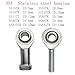 Rod End Bearing 10PCS 304 Stainless Steel SSI5TK SSI6TK SSI8TK SSI10TK SSI12TK SSA5TK Ball Joint Metric Threaded Rod End Joint Bearing for Industrial Machinery(SSA5TK)
