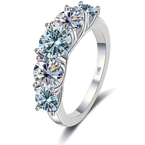 Luceir 男女兼用リング シンプル個性的トレンド ミクロンジルコニア 環境に優しい合金 日本サイズ 7-21 号 日常 パーティ用指輪 (6, ブルー)