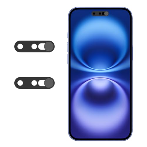 Front Camera Cover, Camera Cover Compatible with iPhone 16Pro/16Pro Max/16Plus/16/15Pro/15Pro Max/15Plus/15/14Pro/14Pro Max,Webcam Cover Protector Protect Privacy and Security(Black)