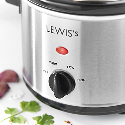 LEWIS'S Slow Cooker 120W - Stainless Steel Food Heater with 3 Heat Settings 1.5ltr 3.5ltr, 5ltr, 8ltr (1.5ltr) - Image 4