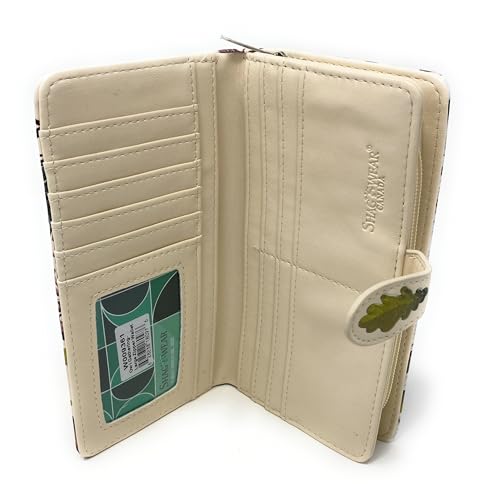 Shag Wear Owl Gathering Large Bird Wallet for Women and Teen Girls Vegan Faux Leather Beige 7"4