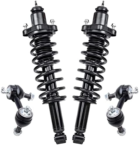 Detroit Axle - Rear Strut Replacement for Jeep Patriot Compass (MK), Dodge Caliber, Coil Spring Assembly, Sway bar - 4pc Set