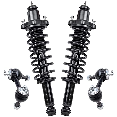 Detroit Axle - Rear Strut Replacement For Jeep Patriot Compass (Mk), Dodge Caliber, Coil Spring Assembly, Sway Bar - 4Pc Set #TOP2