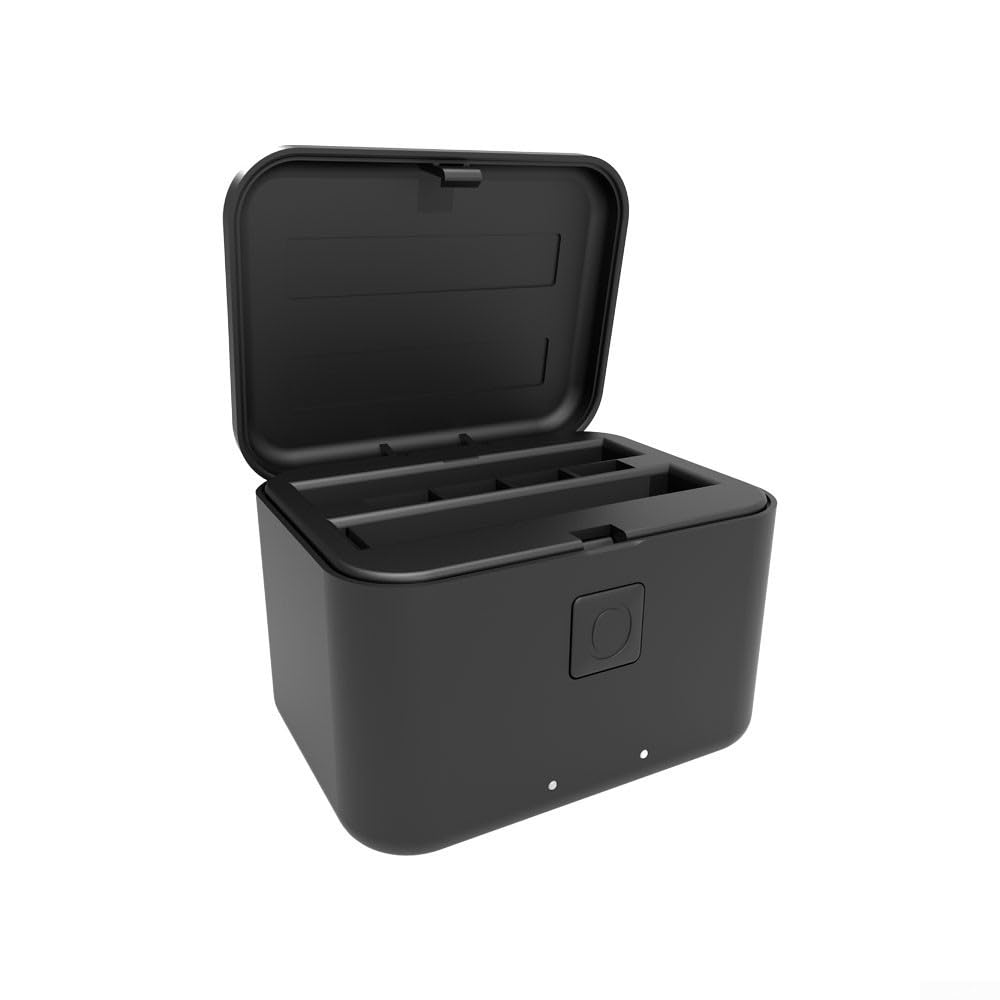 Whychstore Chargeur de batterie rapide pour Insta360 X5, station de stockage de charge de batterie portable à double canal, concentrateur de chargeur X5, avec câble de charge de type C