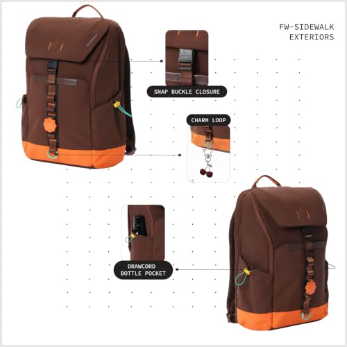 Image of Sidewalk 21L Laptop Backpack 15.6 Inch College Daily Carry | Water Resistant Easy Access Tech Slot Lightweight Nylon Padded Shoulder Straps Luggage Strap Side Bottle Pocket For Men Women