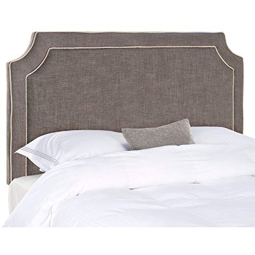 Safavieh Dane Charcoal Grey/ Light Grey Piping Linen Upholstered Headboard (Full) #TOP7