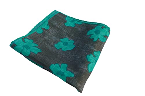 Mouchoir carré de poche en lin Hugo Boss vert floral pour homme élégant