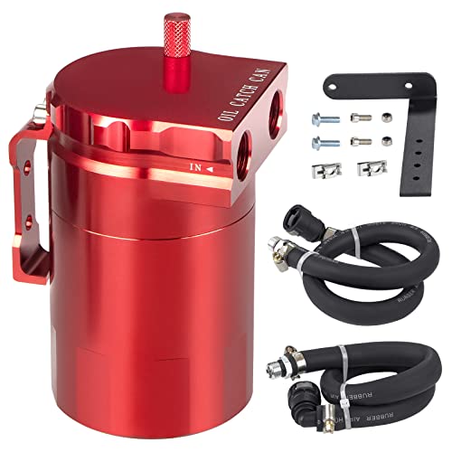 JDMON Oil Catch Can, Passenger Side Oil Separator Compatible with Ford F150 2.7EB 3.5EB 5.0L Passenger Side 2011-2021, Expedition 3.5L EcoBoost 2018-2021, Raptor 3.5L Ecoboost 2017-2021, 350ml Red
