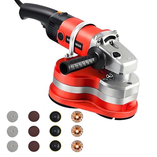 BEESOM Amoladora Hormigón,Lijadora Hormigón,Pulidora Suelos 3000 W, Lijadora Pared con Ajuste 6 Velocidades,Pulidora Pared con 3 Discos Pulido Diferentes,para Lijar, Pulir A