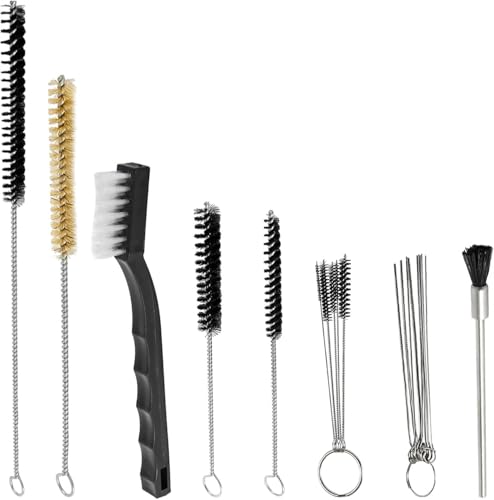 KEWAYO Kit de Nettoyage Aérographe 21 Pièces Brosses, Aiguilles et Outils pour Pistolet à Peinture, Nettoyeur de Buses