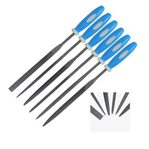 AIPRODA Mini Needle File Set , Hardened Alloy Strength Steel,Secure Grip, Includes Flat, Flat Warding, Square, Triangular, Round, and Half-Round File.