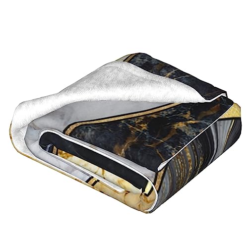 Couverture géométrique marbré en flanelle 152x127 cm pour lit et canapé