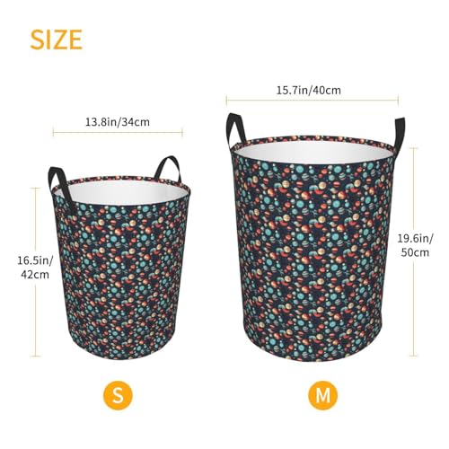 Panier à linge rond lavable et imperméable grand modèle planètes