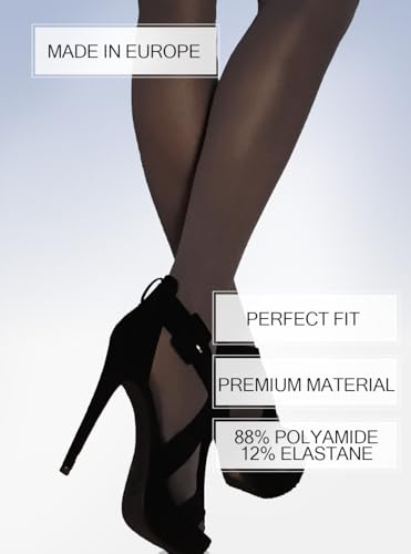 Image of Charm and Attitude Dark Grey Semi Opaque Tights for Women | Pantyhose Stockings Nylons 40D | Made in EU - Dark Grey, Small