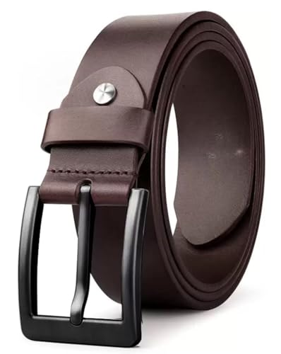 Image of Men's Formal Genuine Leather Adjustable Pin Buckle Belt (Leath-5)