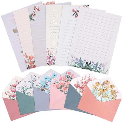 Coffret papier à lettre et enveloppes à motifs de fleurs pour un cadeau créatif idéal